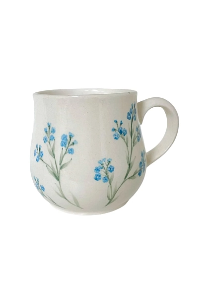 Кружка ручной работы Верба керамика груша «Незабудки», керамика, 350 мл, фото 1.