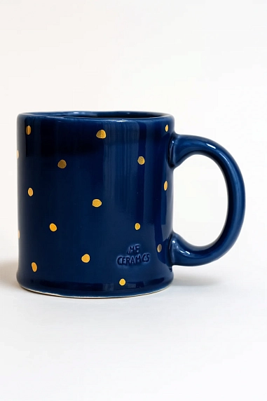 Кружка ручной работы Тата вытворяет/NF ceramics «Как жаль, что мне po**y», синяя, керамика, 400 мл, фото 2.