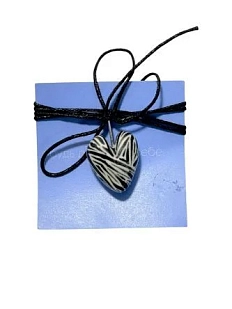 Подвеска ручной работы Бережно «‎Зебра»‎‎, керамика, 30 мм