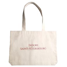 Шоппер «J'adore Saint-Petersbourg», светлый (красный)