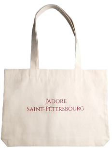 Шоппер «J'adore Saint-Petersbourg», светлый (красный)