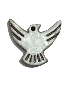 Брошь керамическая ручной работы «Голубка», серая