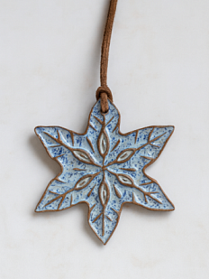 Ёлочная игрушка из керамики «Снежинка», Partala ceramics