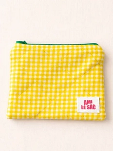 Мини-кошелёк ручной работы АМИ (Ami lé sac), жёлтая мелкая клетка