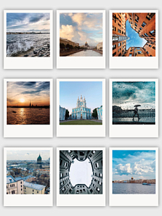 Набор открыток Маргариты Голуб «Петербург. Полароиды», 9 шт.