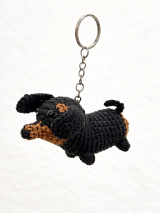 Вязаный брелок Цилинская «Такса», 6,5 см