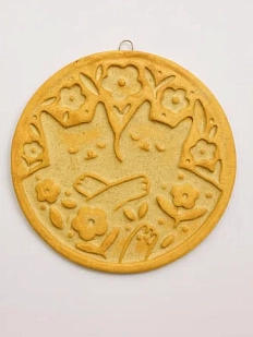 Керамический изразец Катя Салденик «Котики», пшеница