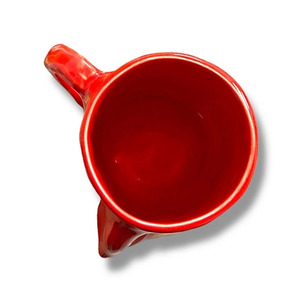 Кружка ручной работы Тата вытворяет/NF ceramics «Нос», красная, 400 мл, фото 6.