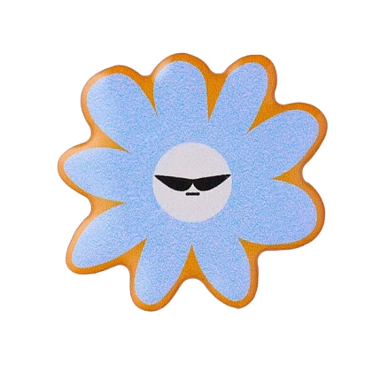 3Д Стикер на телефон Подписные изделия «Цветочек в очках», объёмный, фото 1.