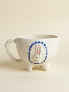 Кружка ручной работы на ножках Быкова керамика «Зайчик», 250 мл