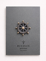 Брошь ручной работы Bulygin «Штурвал», черно-золотистая, фарфор, превью фото 1