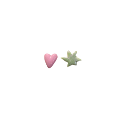 Серёжки-гвоздики «Звезда и сердце розовое»