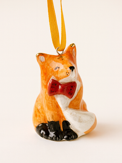 Игрушка на ёлку «Лис», фарфор, фото 3.
