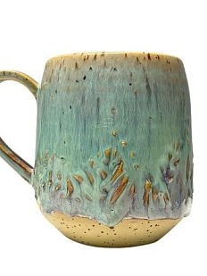 Кружка ручной работы «Мятные поля», зелёная, керамика, 300 мл