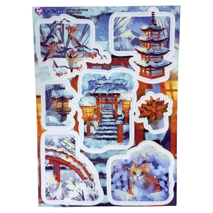 Стикерпак Лавкот «Зима в Японии», А6, фото 1.