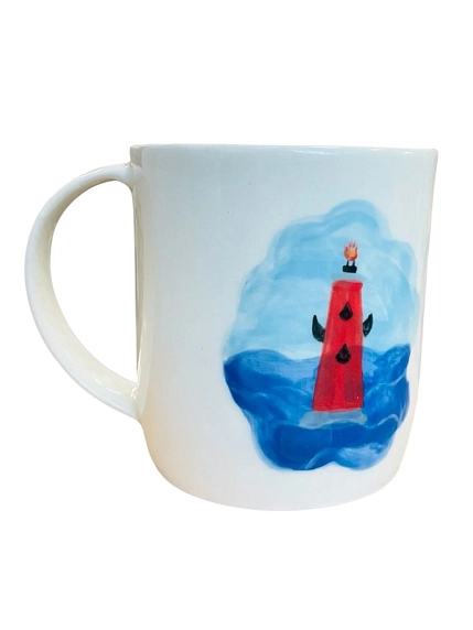 Кружка ручной работы сувенирная «Ростральная колонна», полуфарфор, 350 мл, фото 1.