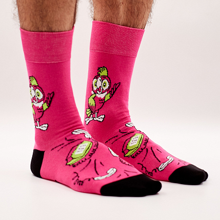 Носки «Свободу попугаям!», р-р 42-46, темно-розовые, фото 1.