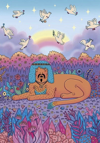 Картхолдер Валя Карнавалова «Хиппи зверь», фиолетовый, ПВХ, фото 1.