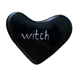 Брошь ручной работы Сердце с надписью «Witch», полимерная глина