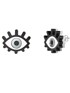 Серьги Monolama «Серебряные глаза», оргстекло, переработанный пластик