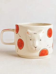 Кружка ручной работы Мария Гордеева Кот с вишенками, керамика, 250 мл