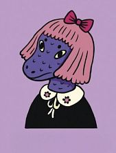 Картхолдер Валя Карнавалова «Рептилоид с бантиком», лиловый, ПВХ