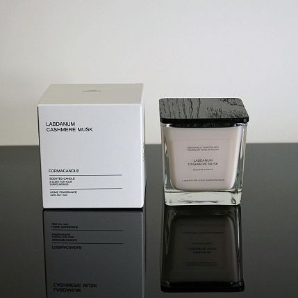 Свеча куб розовый воск «Лабданум и кашемировый мускус», фото 3.