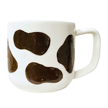 Кружка ручной работы с коричневыми пятнышками, полуфарфор, 250 мл, фото 1.