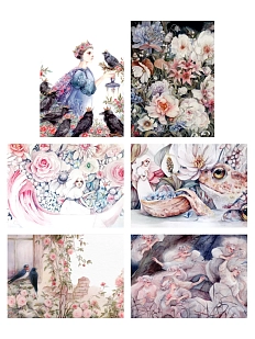 Набор открыток с иллюстрациями Викторовой Оксаны №9, 6 шт.