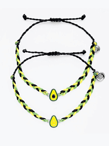 Браслеты парные WAF WAF «Авокадо», трехцветные, фото 1.