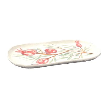 Блюдо овальное ручной работы «Гранаты», керамика, 20 см, фото 3.