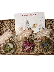 Новогодний набор елочных игрушек ручной работы