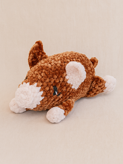 Игрушка ручной работы «Поросёнок» плюшевый, коричневый, фото 1.