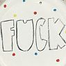 Тарелка ручной работы с бортиком «F**k», 19 см, белая, фарфор, превью фото 4