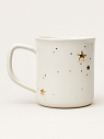 Кружка ручной работы с объёмными золотыми звёздочками, белая, фарфор, 450 мл, превью фото 2