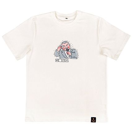 Футболка Barking store «Old school wordle / Жопа», S муж., белый, фото 1.