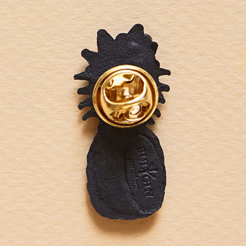 Брошь ручной работы Фарфор Булыгина «Ананас», чёрно-серебристая, фото 6.