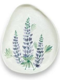 Блюдце ручной работы Верба керамика Лаванда, керамика, 14 см