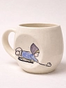 Кружка ручной работы НАДО ЖЕ с росписью «Девочка на санках», белая, керамика, 250 мл, превью фото 2