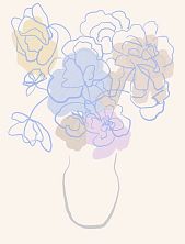 Постер интерьерный «Ваза с цветами», А3