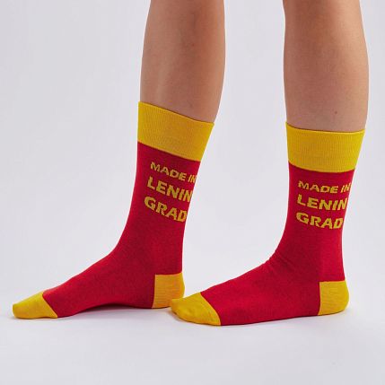 Носки «Сделано в Ленинграде», р-р 42-46, красные, фото 1.