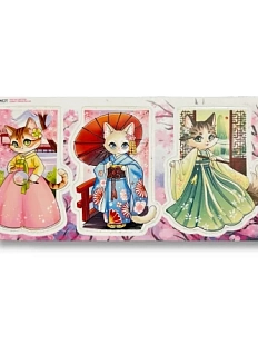 Стикерпак Лавкот «Кошечки в традиционных костюмах», 9*18 см