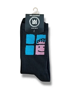 Носки ШКЯ «Чё как?», p-p 38-41, чёрные