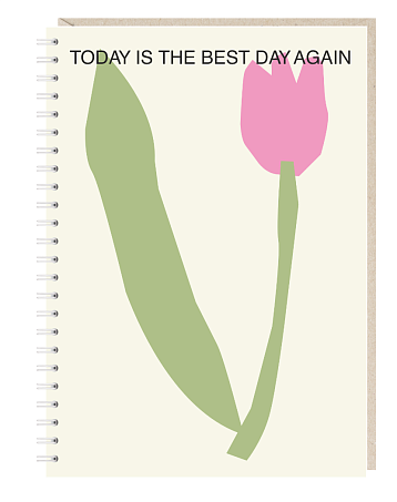 Блокнот на пружине Mitrozhe «Today is the best», А5, 50 листов, бежевый, фото 1.