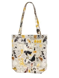 Сумка шоппер Забористый текстиль «Собаки», хлопок, серый