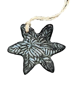 Ёлочная игрушка Верба керамика «Темно-синяя звезда», керамика