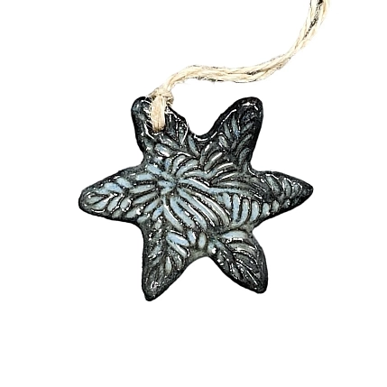 Ёлочная игрушка Верба керамика «Темно-синяя звезда», керамика, фото 1.