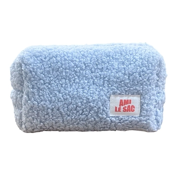 Косметичка ручной работы АМИ (Ami lé sac) «Bebesss», голубая, барашек, фото 1.