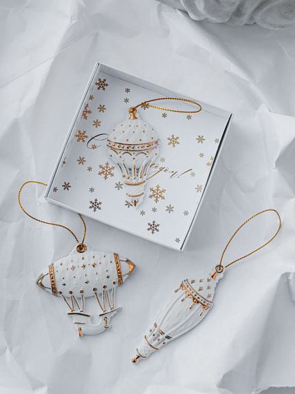 Игрушка новогодняя фарфоровая Bulygin «Аэростат», фото 2.