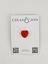 Брошь ручной работы Ceramission «Красное сердечко», керамика, превью фото 1